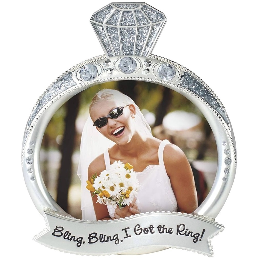 Wedding Picture Frame Malden Bling Bling 3x4 Silver Jewel and Glitter